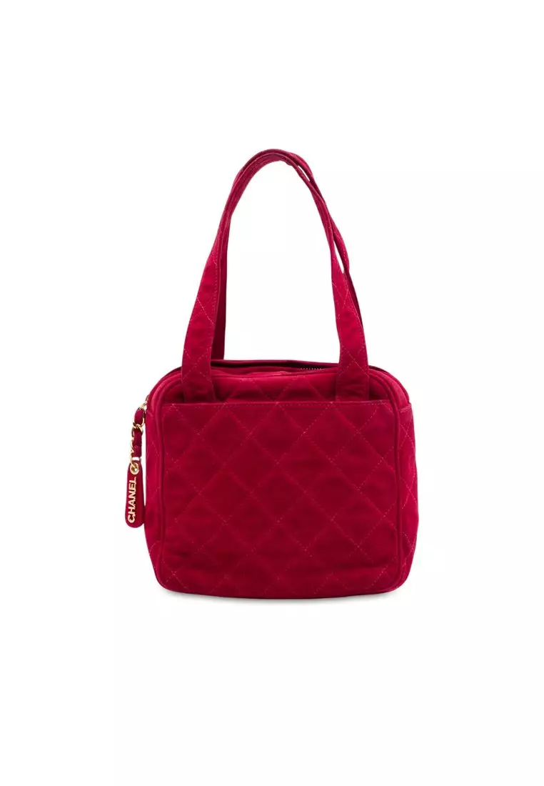 Pre-Loved Chanel Cc Quilted Suede Handbag