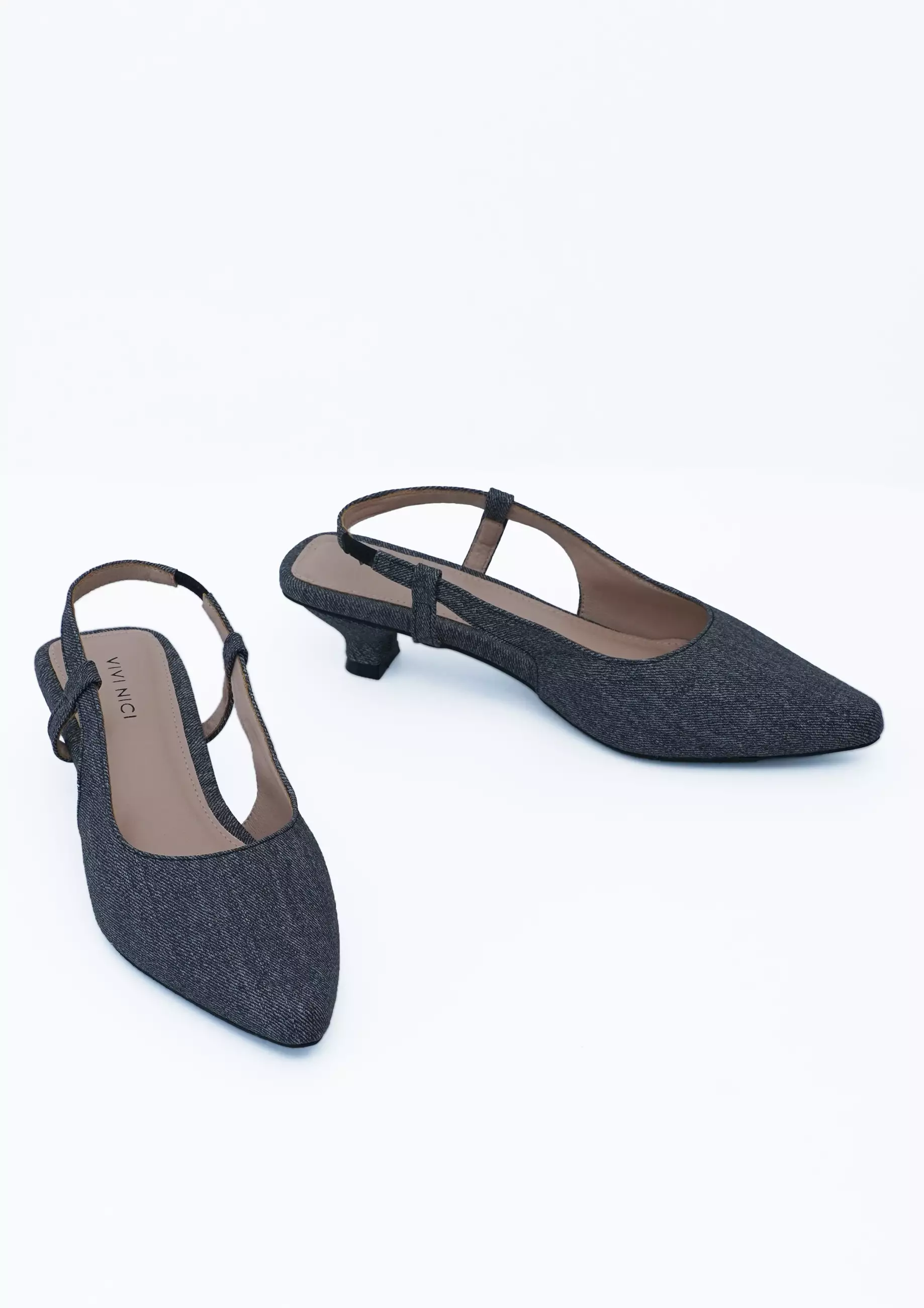 VIVI NICI - Maren Sepatu Sandal Wanita Hak 3 cm Grey Flannel