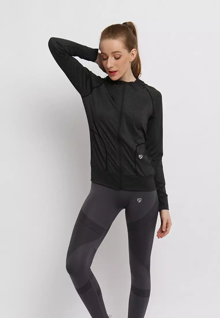 Fitwear - Jaket / Jacket Olahraga Wanita BETH B-THUMB - DARK GREY