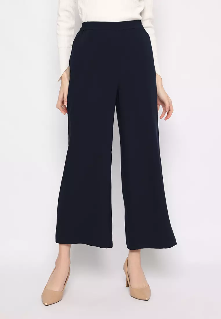 Plain Long Kulot Navy