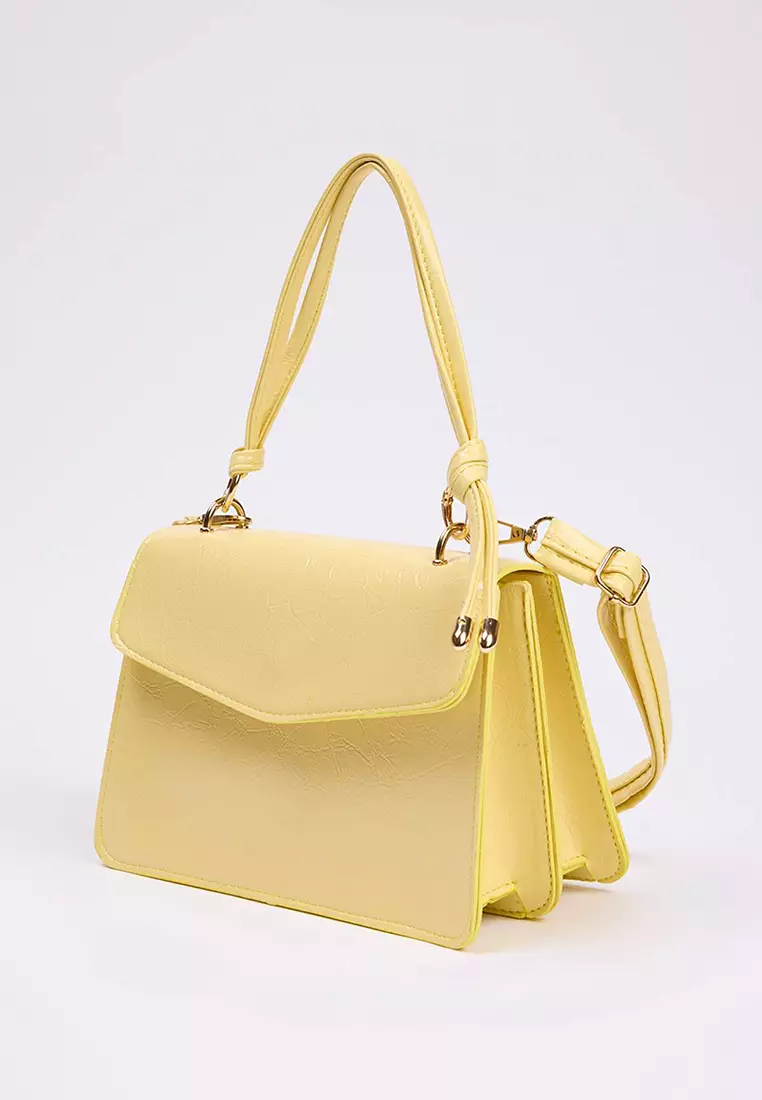 Yellow Cross Strap Mini City Shoulder Bag Takss25Oc00007