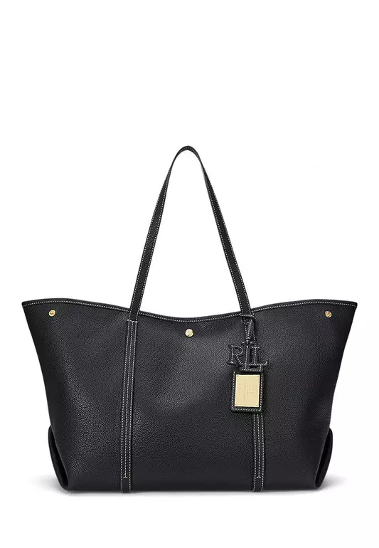 Lauren Ralph Lauren Pebbled Leather Large Emerie Tote