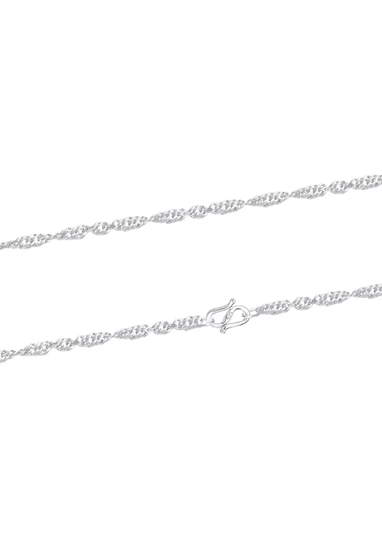 925 Sterling Silver Wave Chain Necklace SR001 (3.40MM, 60CM)