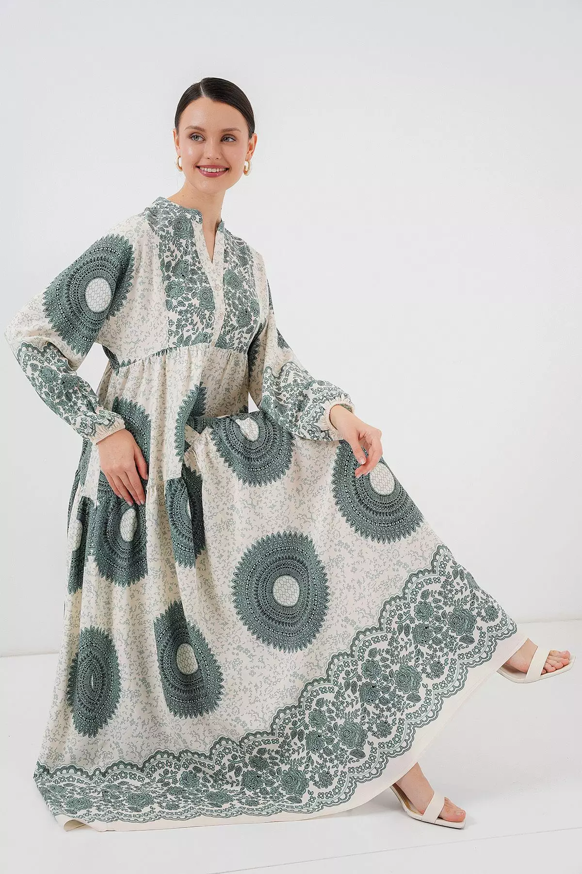 Patterned Modest Dress