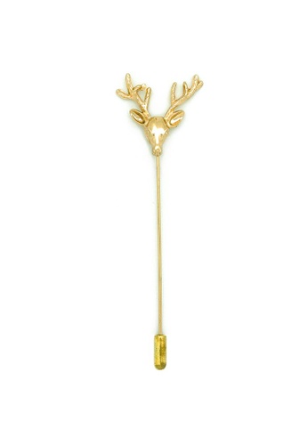The Shirt Bar gold Gold Deer Head Lapel Pin LP58.10 CA0C0AC64FF86CGS_1