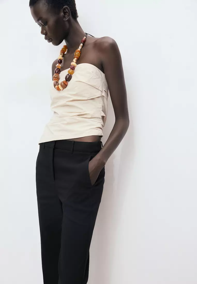 Straight-Cut Crop Trousers