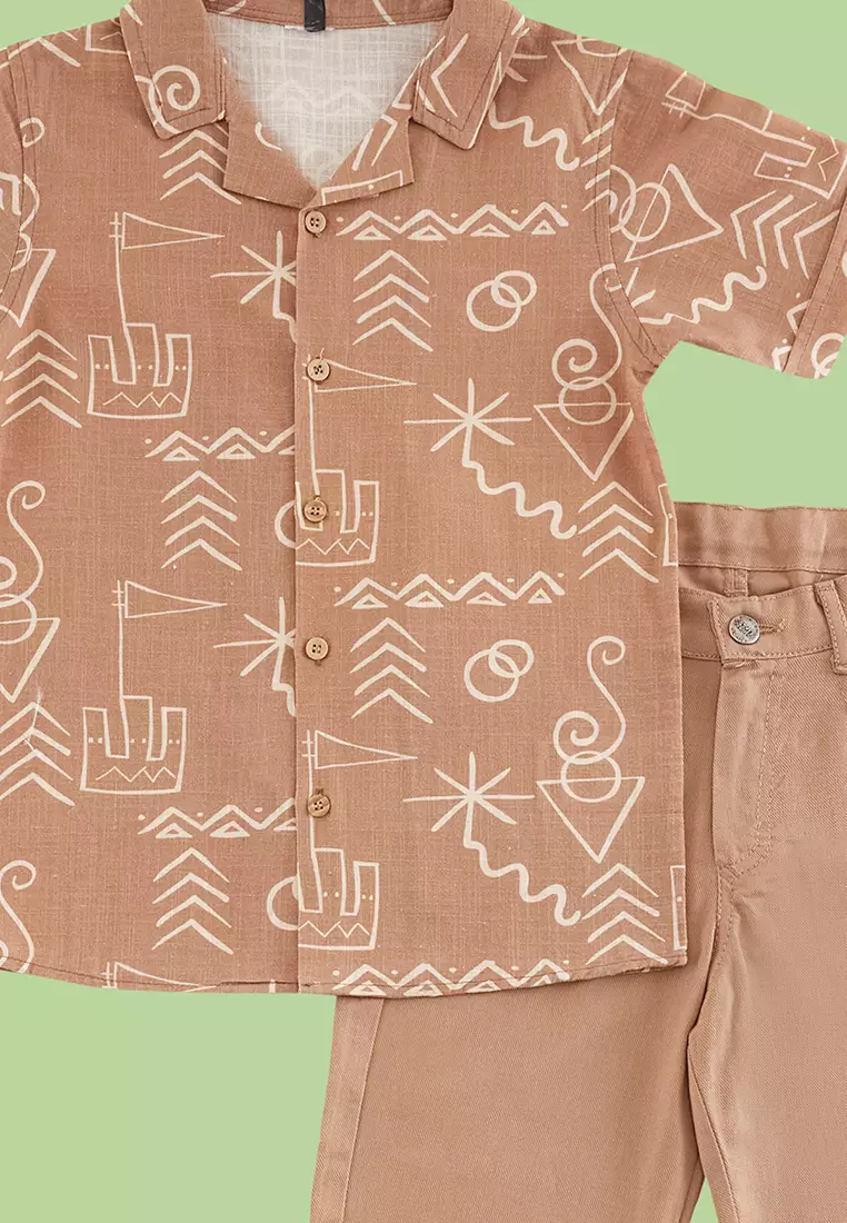 Graphic Print Top & Bottom Set