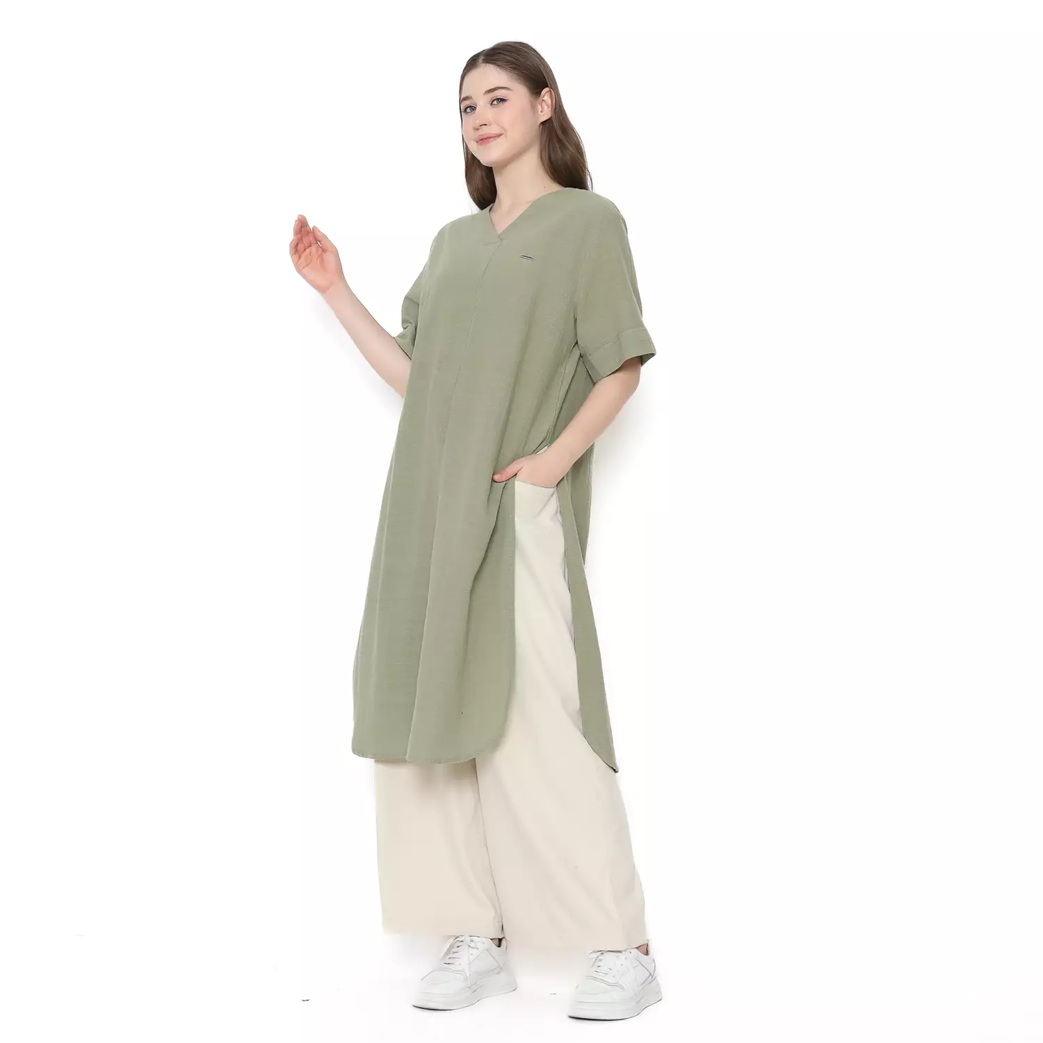 Spyderbilt kemeja lengan pendek Wanita Zura Tunic Ladies Shirt Planet Surf