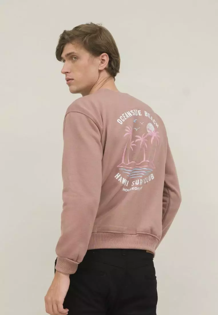 crewneck sweater basic houseofcuff unisex dusty pink hawaii