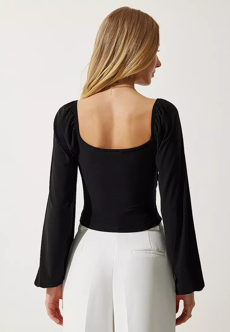 Long Sleeves Surplice Blouse