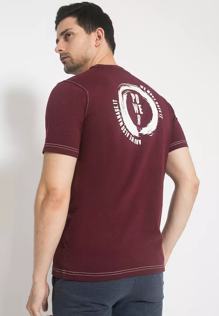 Johnwin - Kaos Casual Pria - Sablon - Maroon - ATS.622.M402.01.C-S/S
