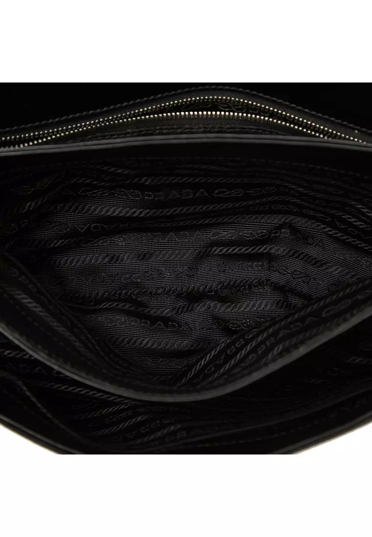 Pre-Loved Prada Saffiano And Tessuto Chain Crossbody