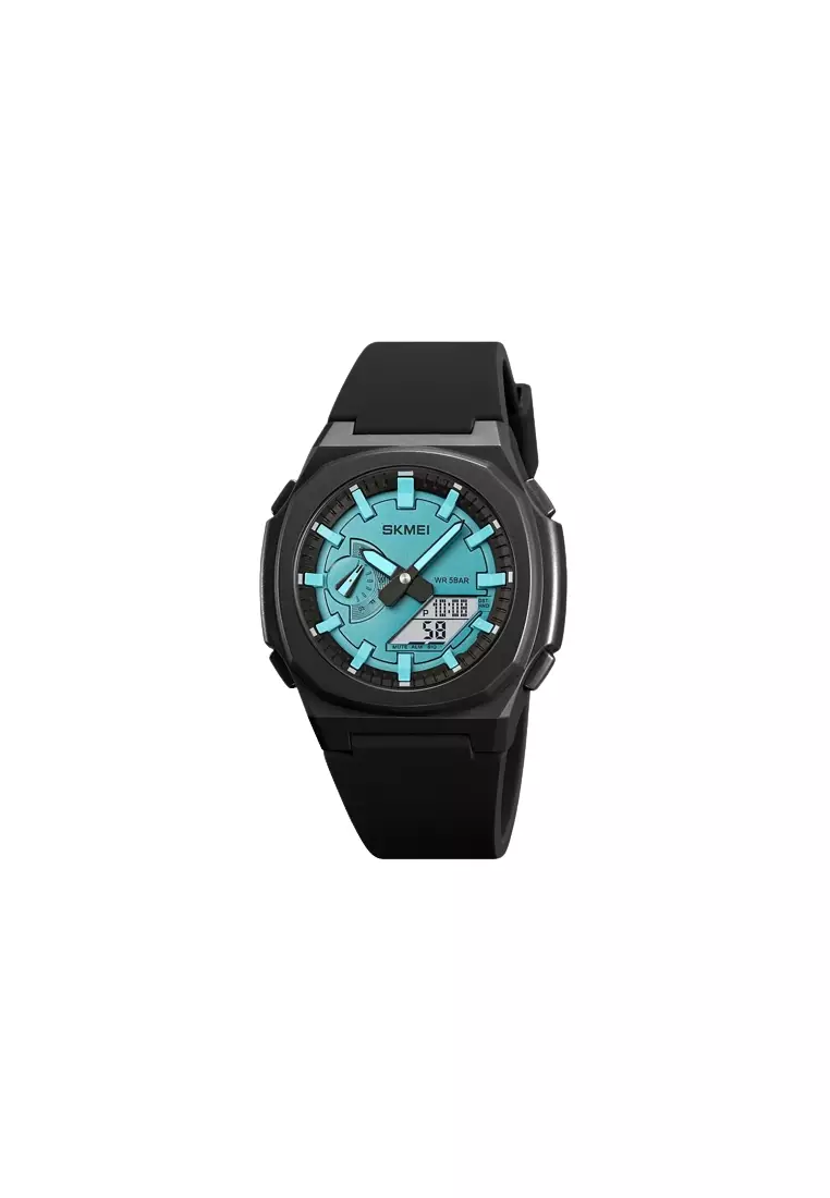 Jam Tangan Digital Analog Pria Black/Tosca ORIGINAL