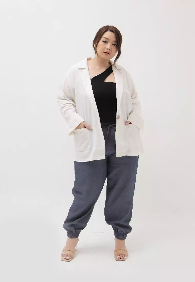 Plus Size Blazer Dal Mi Broken White