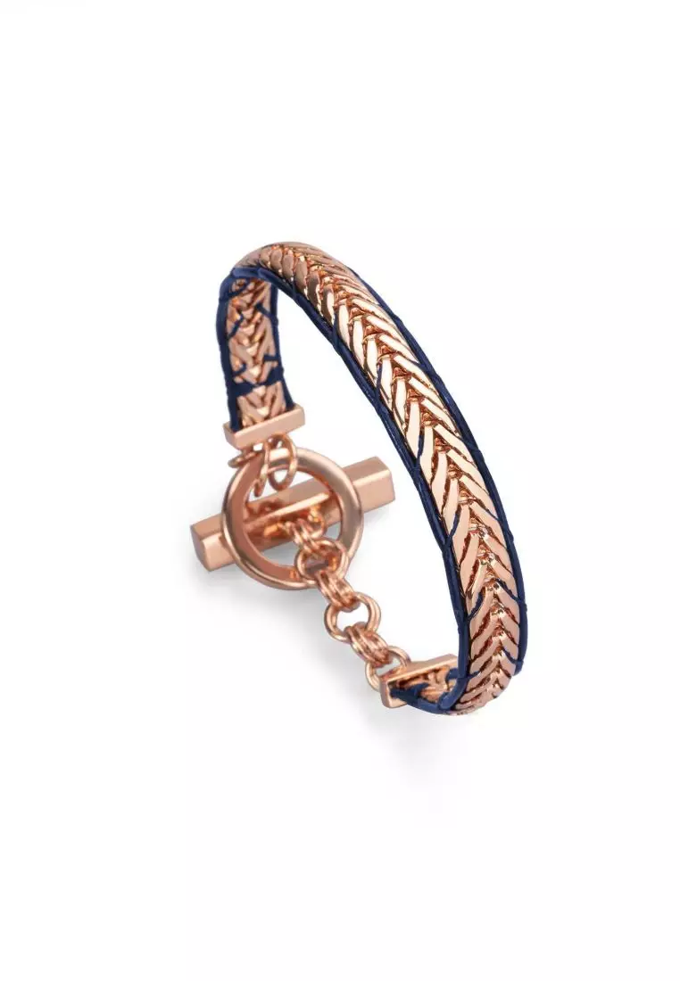 The Guardia Arrow Chain Bracelet- Navy Blue (Rose Gold Edition)