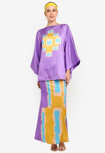 Flores Kimono Kurung from Tom Abang Saufi for ZALORA in Purple