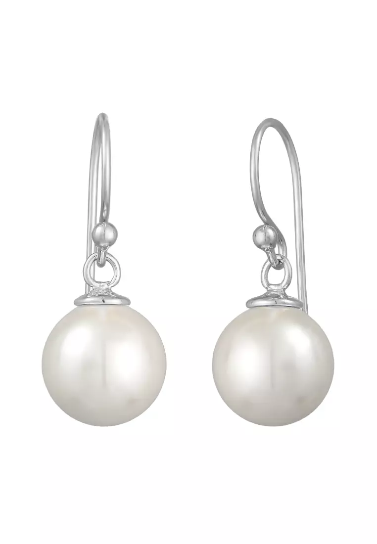 Anting Perhiasan Perak 925 Wanita Ear Hanger Classic Shell Core Pearl