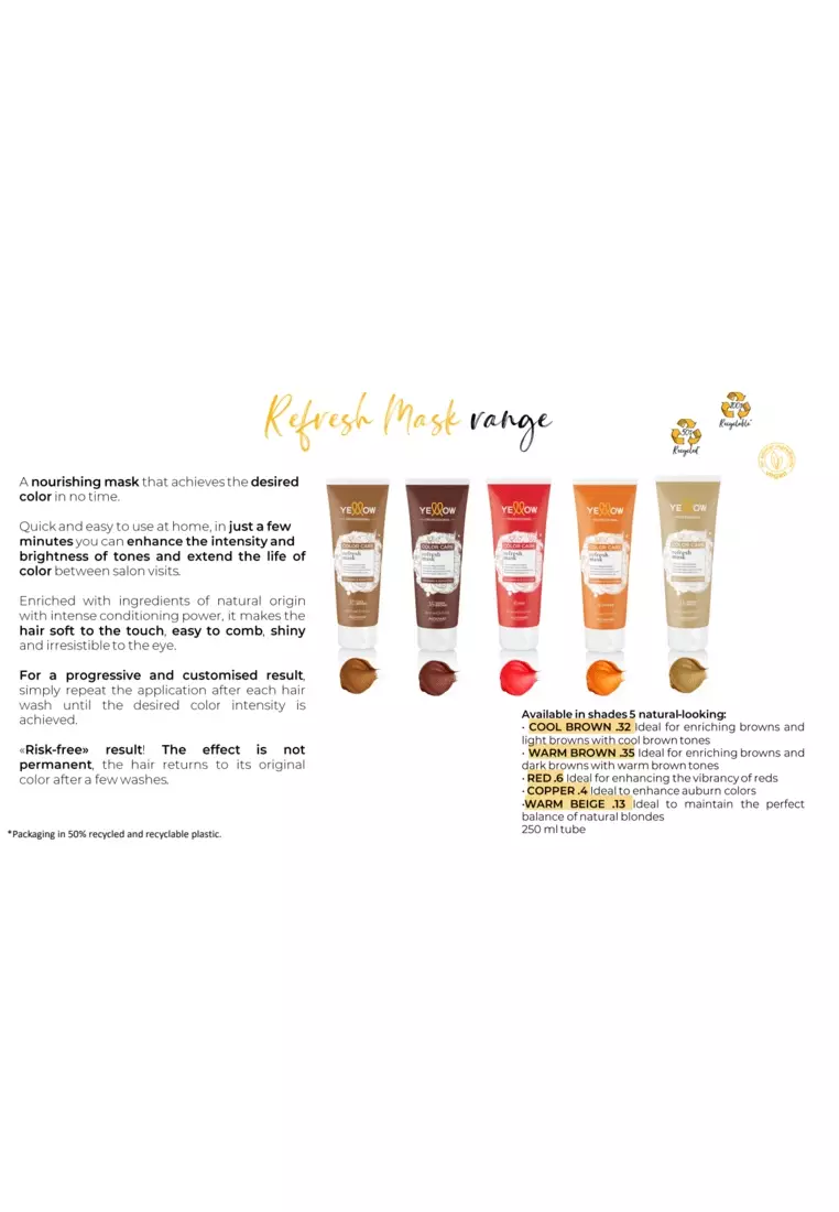 Buy YELLOW YELLOW PROFESSIONAL VEGAN COLOR CARE REFRESH MASK .13 Warm ...