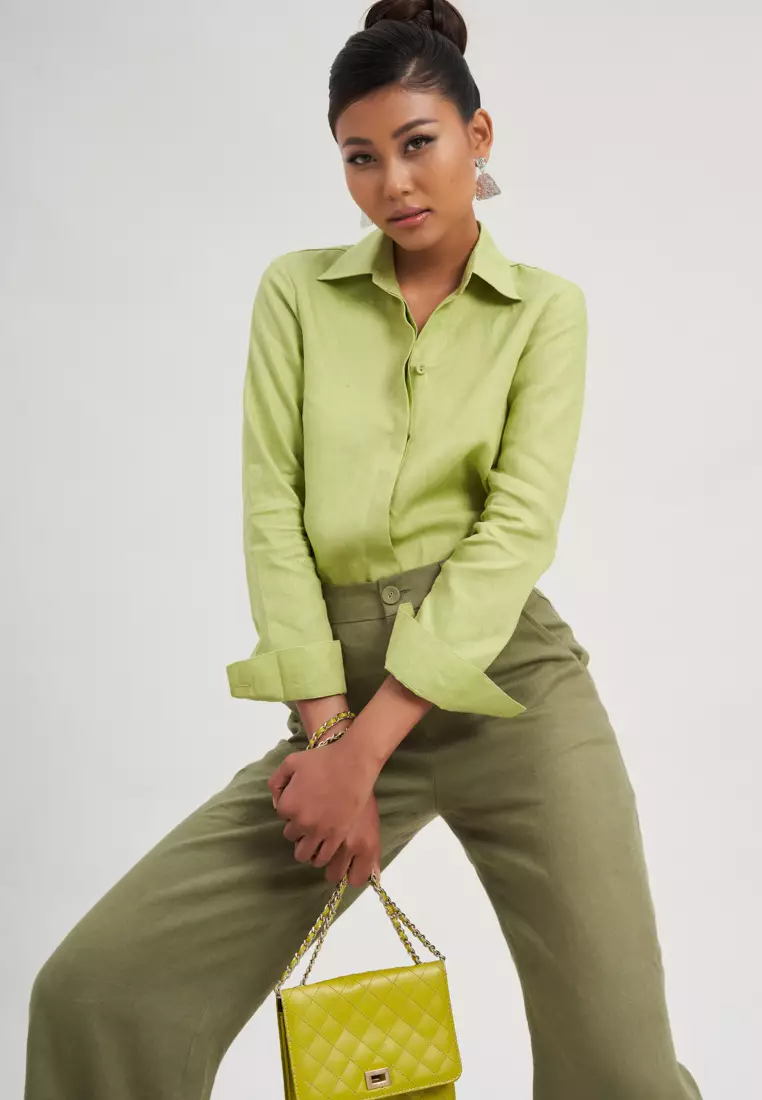 GREEN LINEN TROUSERS