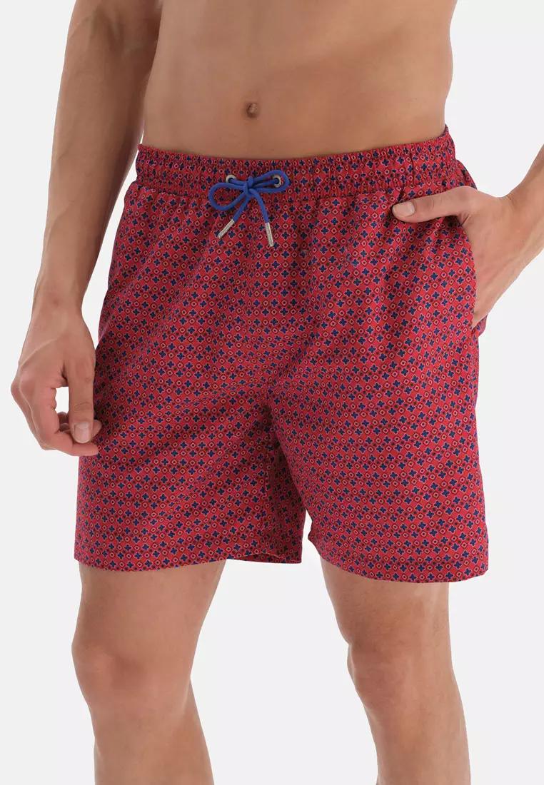 Dagi Herren Badehorts – Rote Swim Trunks, Regular Fit, Für Strand & Pool