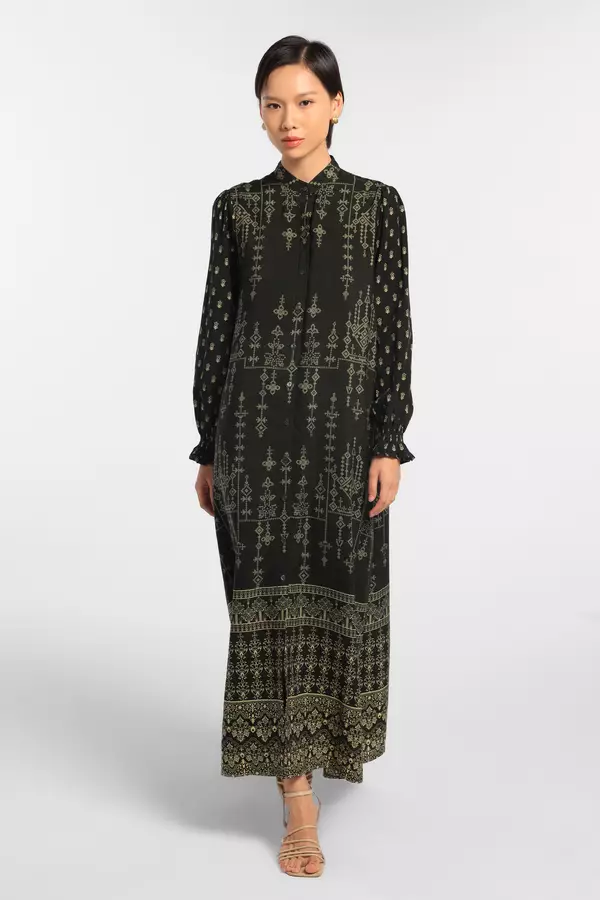 MINIMAL - Atheer - Gamis Motif Ornament - Green Dark - Manzone & Minimal Warna Green_Dark