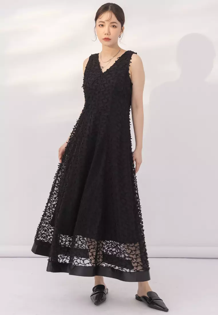 Jual X.O.X.O. Textured Sleeveless Midi Dress Original 2025 | ZALORA ...