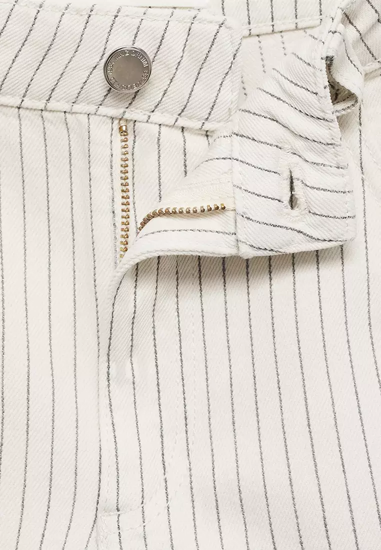 High-Waist Straight Denim Shorts