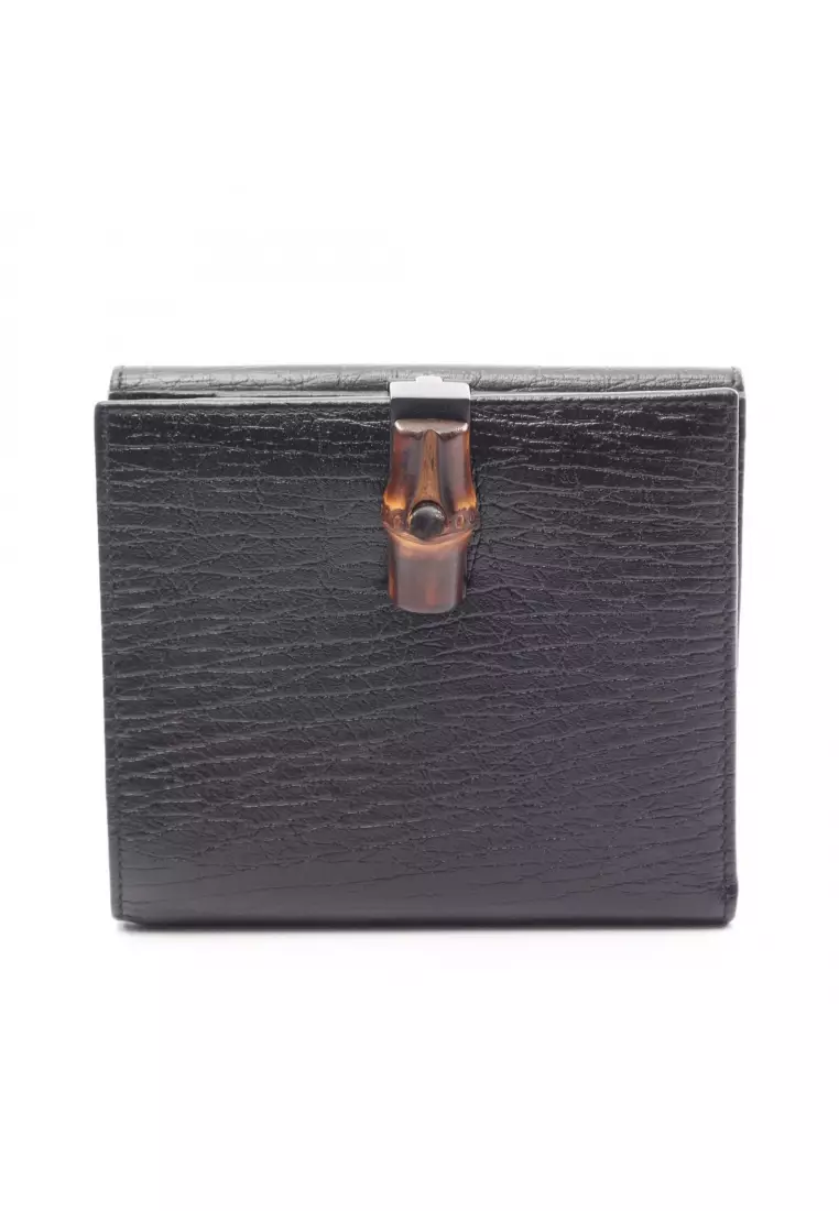 Buy GUCCI Pre-Loved Gucci Bamboo Bi-fold wallet leather  display picture 1