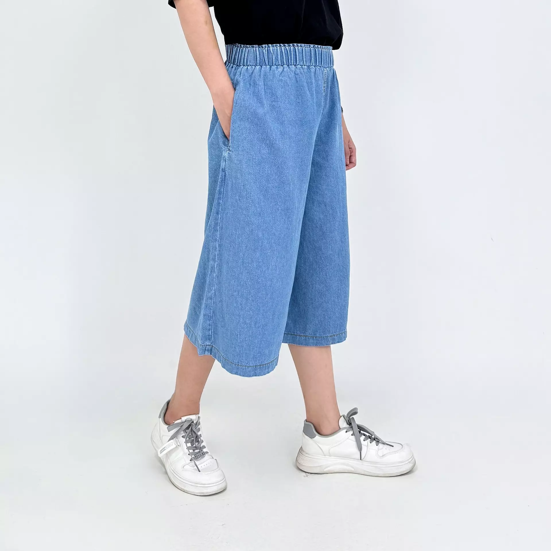 Crop Jeans Sania [LIGHT BLUE] Celana Pendek Kulot Wanita 7/9