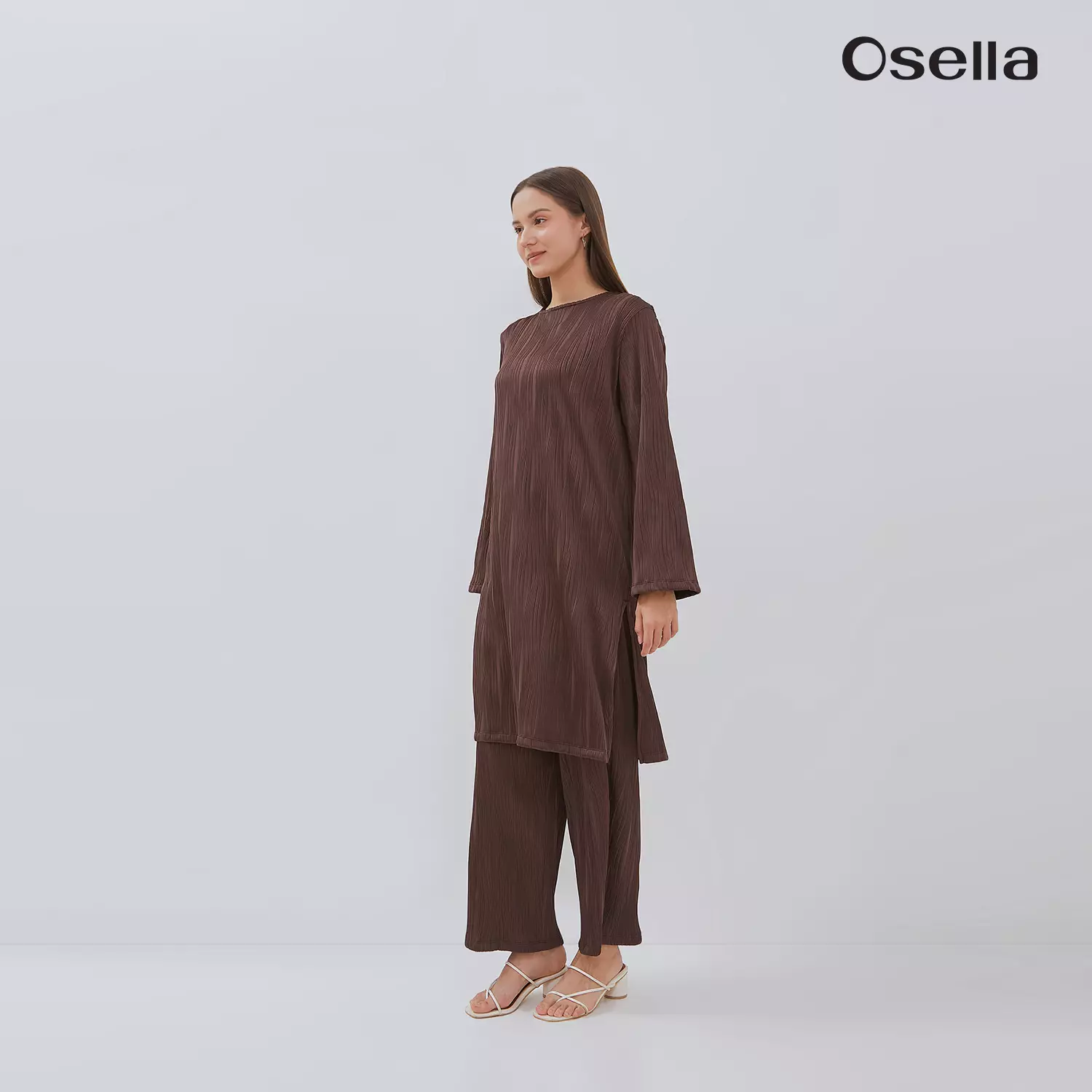 Osella Elexia Textured Knit Tunic Set 1157660156 | Set Wanita Raya Lengan Panjang