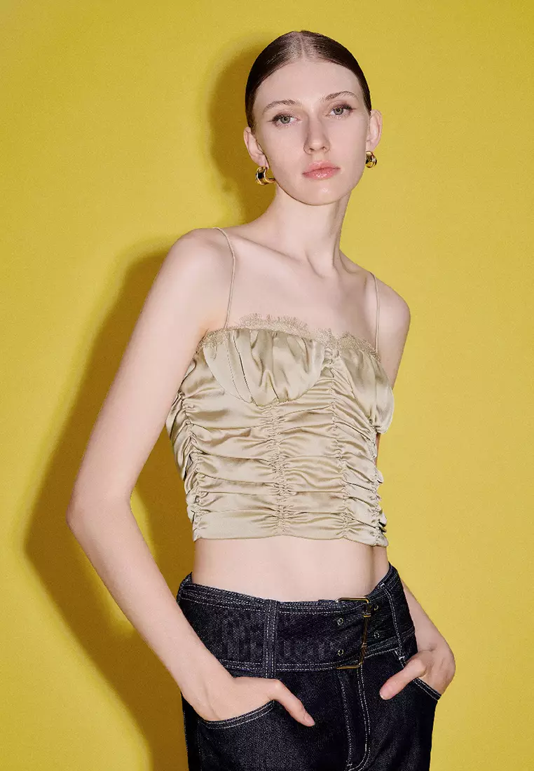 Ruched V-Neck Cami Top