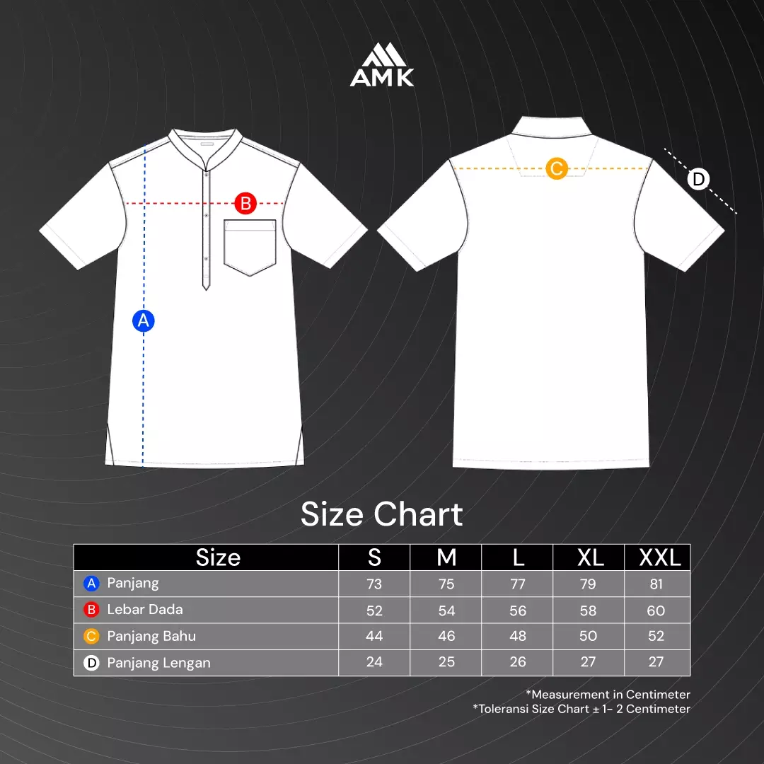 AMK Kemeja Koko Pria Lengan Pendek KK Mahdi S/S Black