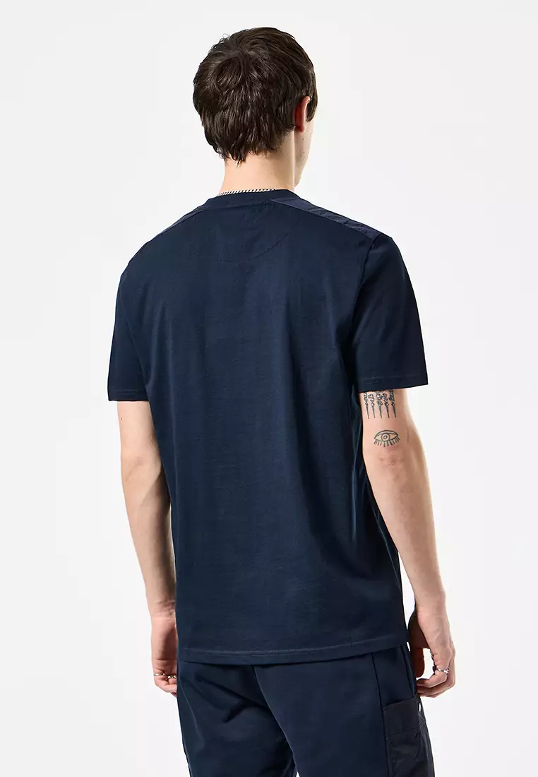 MENS NAVY GARCIA PARACHUTE OVERLAY TEE