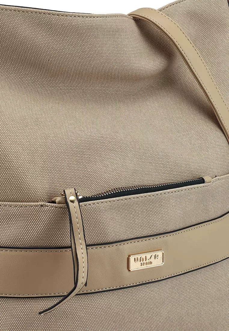 Duo-Texture Convertible Hobo Bag