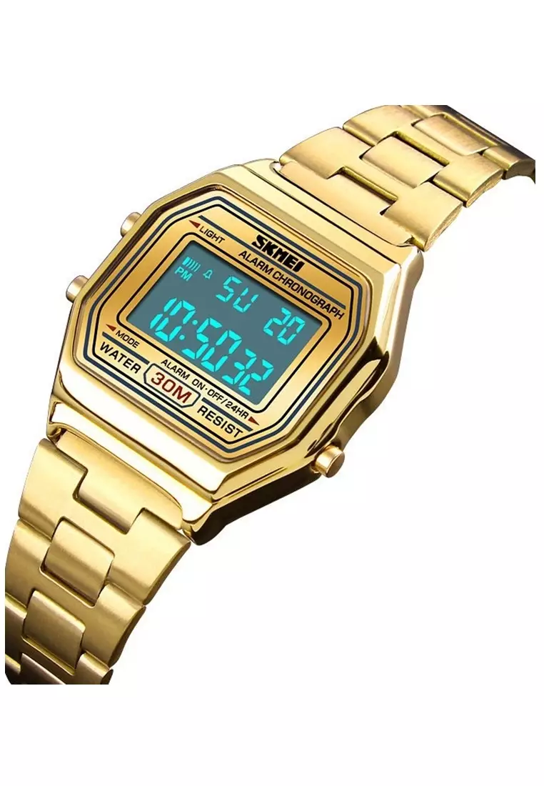 Jam Tangan Casual Digital Fashion Wanita Strap Tali Material Stainless Steel GU89 ORIGINAL