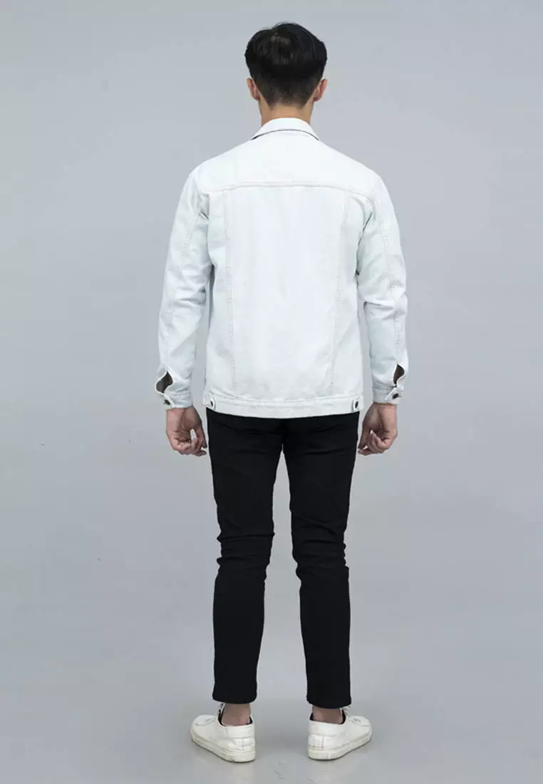 Jaket Jeans Pria Polos Tebal Dilan Jaket Biru Terang