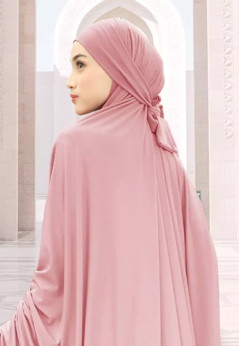 Zelena - Raudhia Prayer Set | Mukena French Khimar Set - Rose Tan - Dewasa