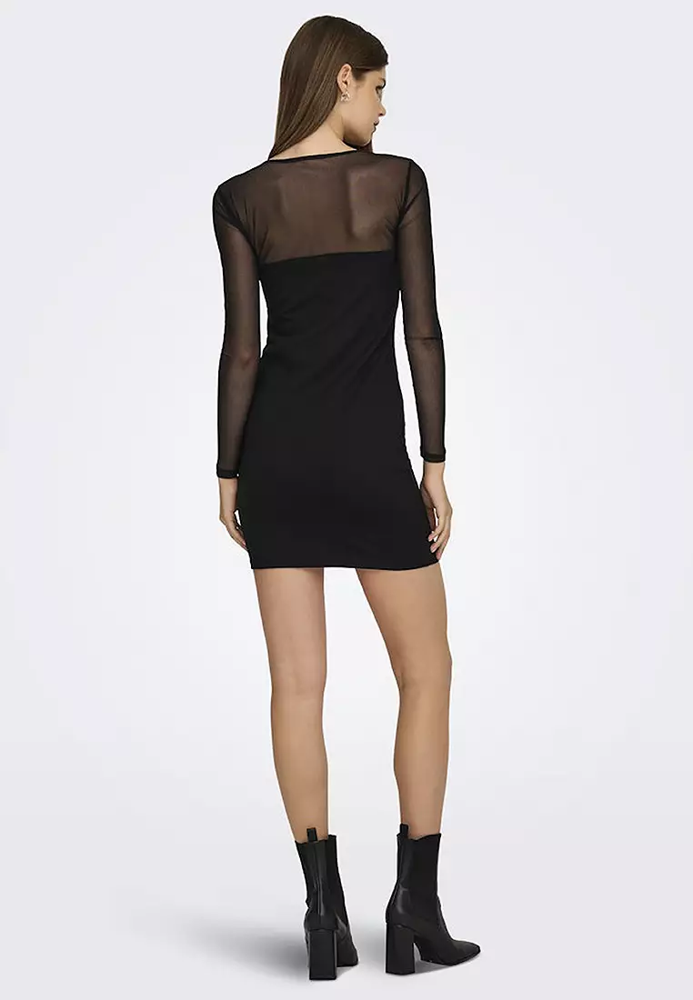 Long Sleeve Mix Bodycon Dress