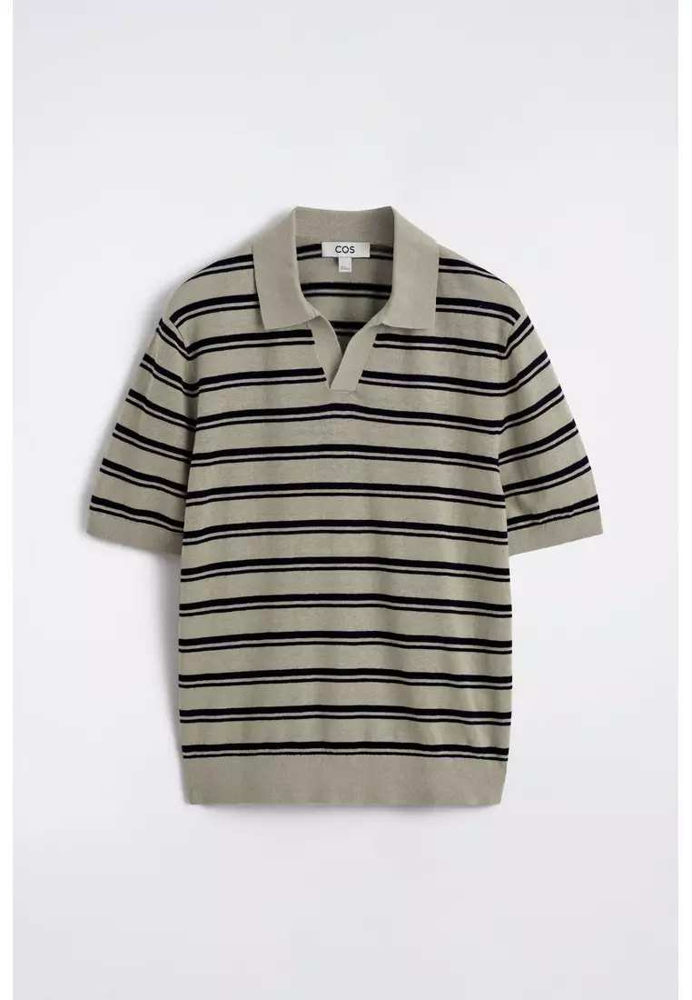 KNITTED LINEN POLO SHIRT