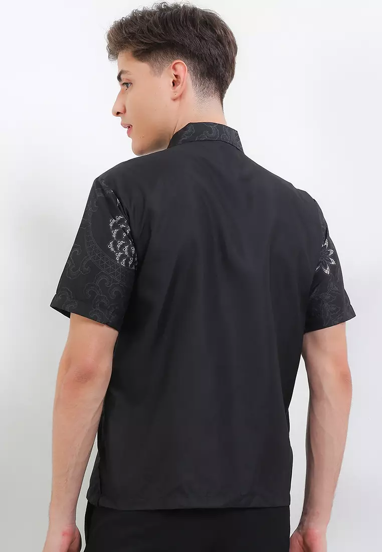 Bangau Kemeja Batik Exclusive Premium Pria Casual Modern Lengan Pendek