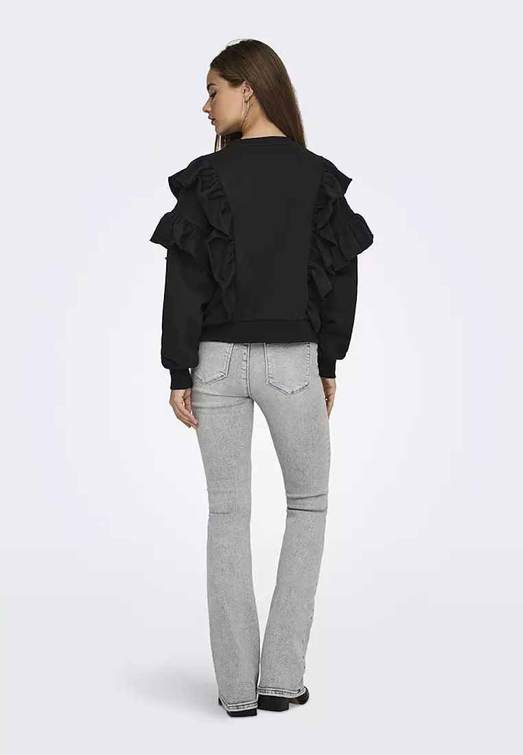 Long Sleeve Flounce Sweater