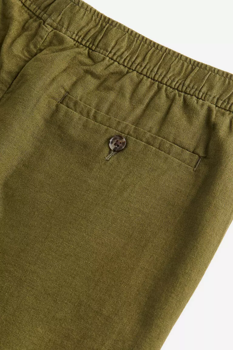 Regular Fit Linen-blend shorts