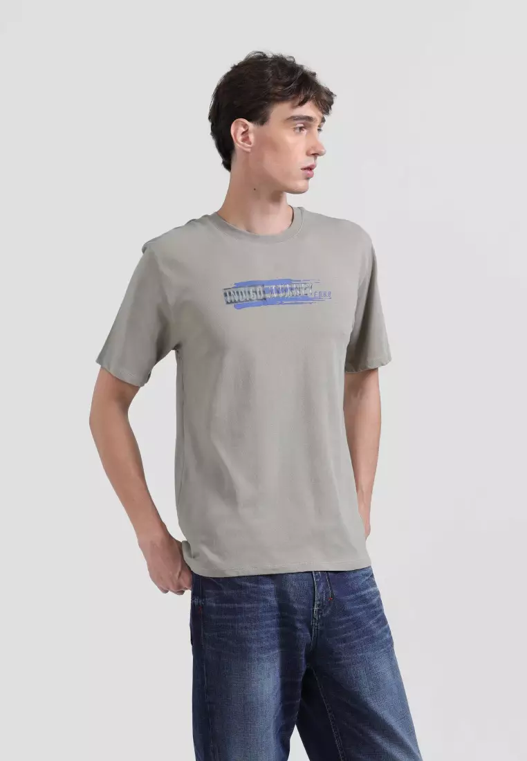 Emba Denim - Gigas Kaos Pria Printing Regular Fit  Grey