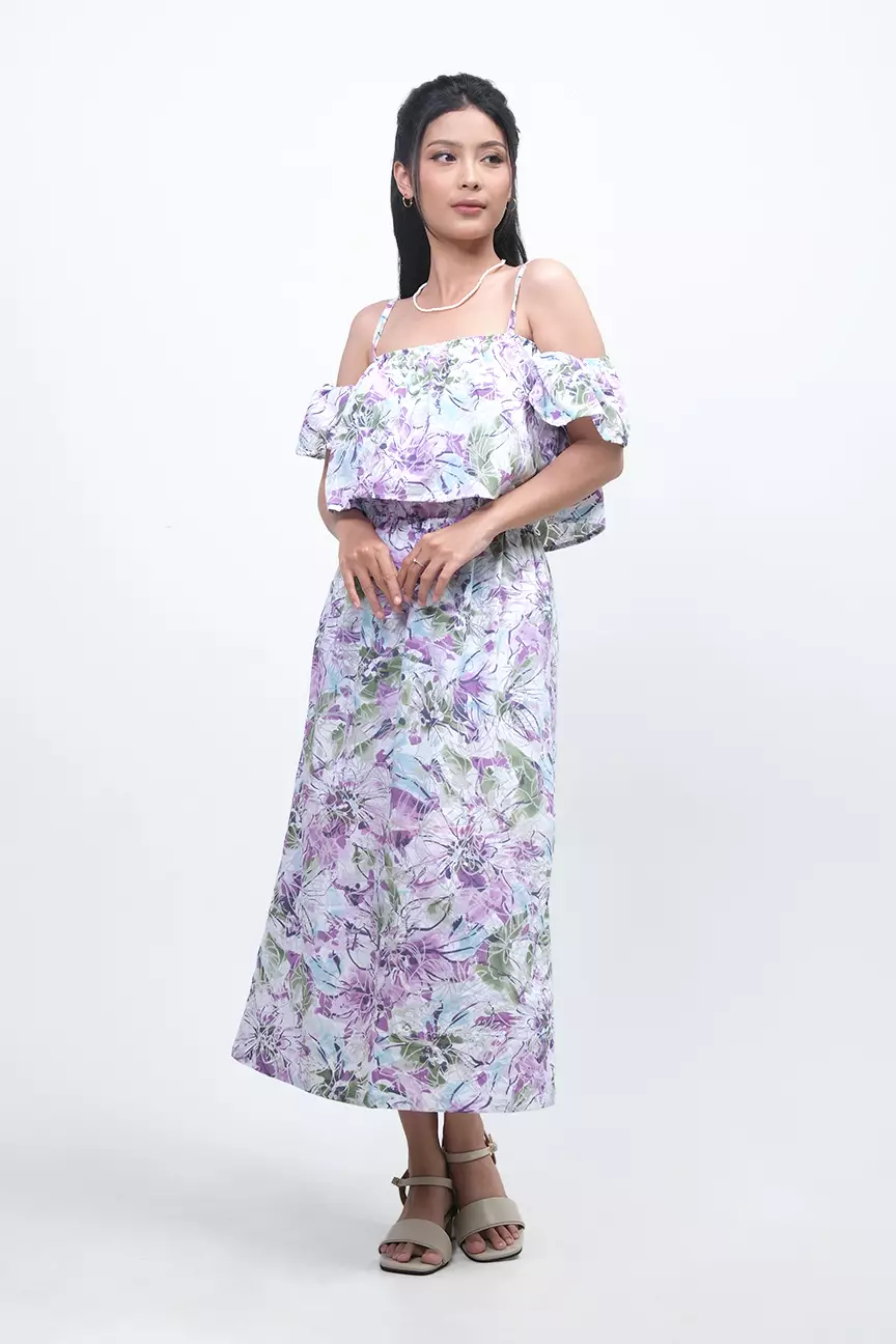 Dress Aster Purple Offwhite