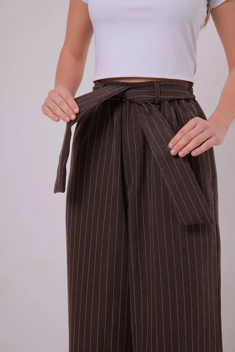 Sofia Reign Stripes Pants Brown