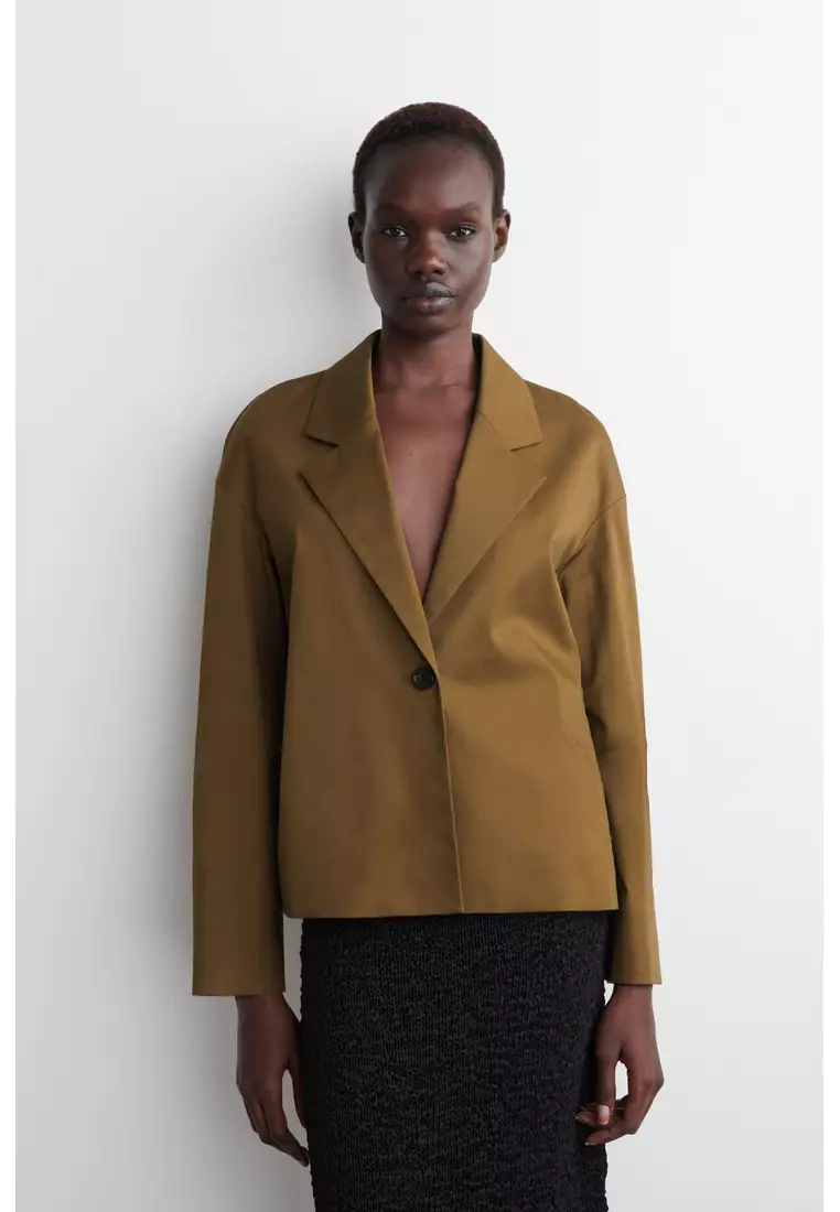 SINGLE-BUTTON COTTON BLAZER
