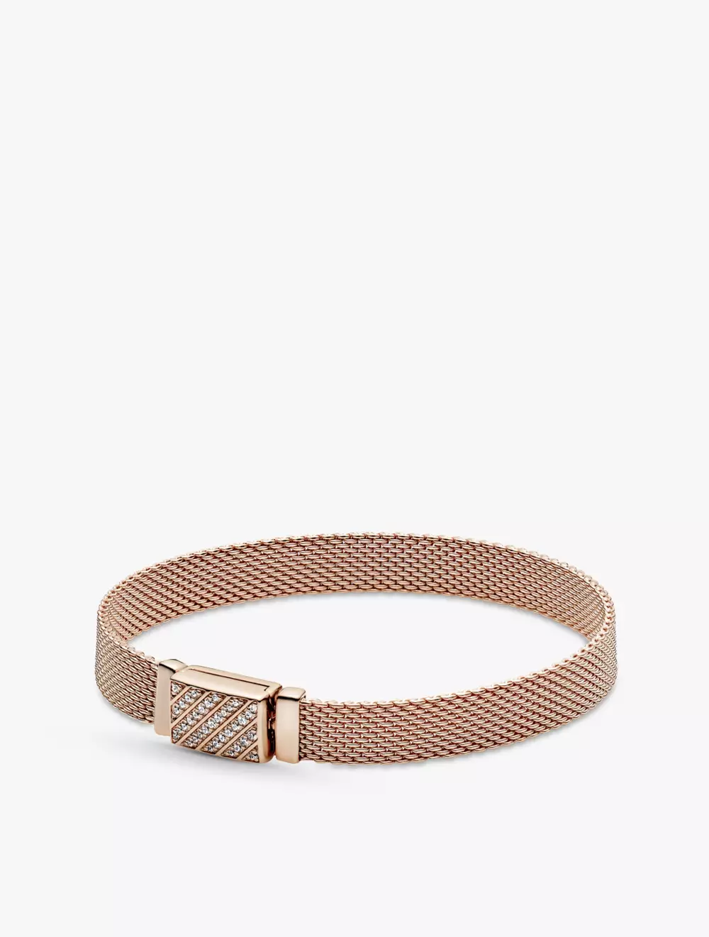 Jual Pandora Flat Mesh Chain Pandora Rose Bracelet with Clear Cubic Zirconia - Rose Original