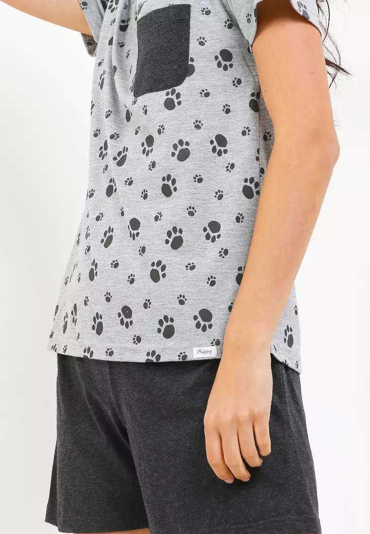 Pyjama Baju Tidur  Short Sleeve Short Pants Sleepwear