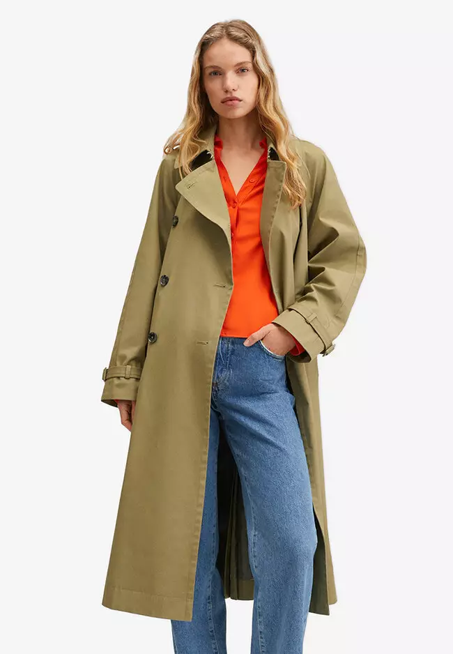 Classic cotton 2024 trench coat