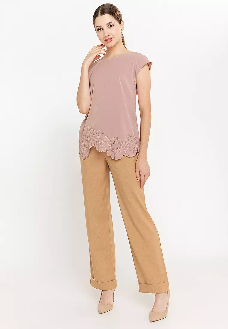 Carone Embroidery Hem Filipiniana Blouse